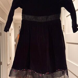 Gymboree Black Velvet Dress with Floral Accents